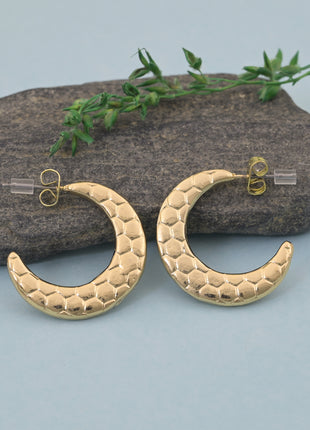 Half Moon Hammered Hoop Earrings By 2wist Designs