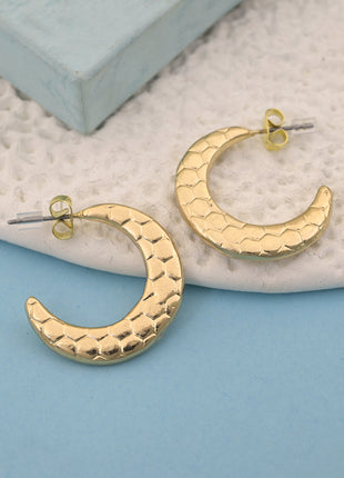 Half Moon Hammered Hoop Earrings By 2wist Designs