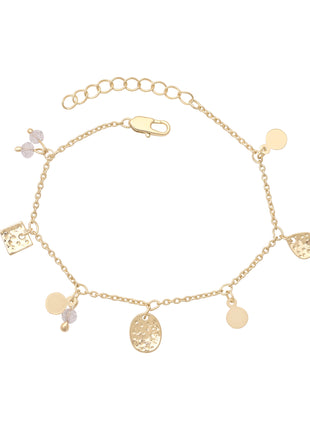 Multi Charm Hammered Disc Bracelet By 2wist Designs