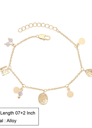 Multi Charm Hammered Disc Bracelet By 2wist Designs