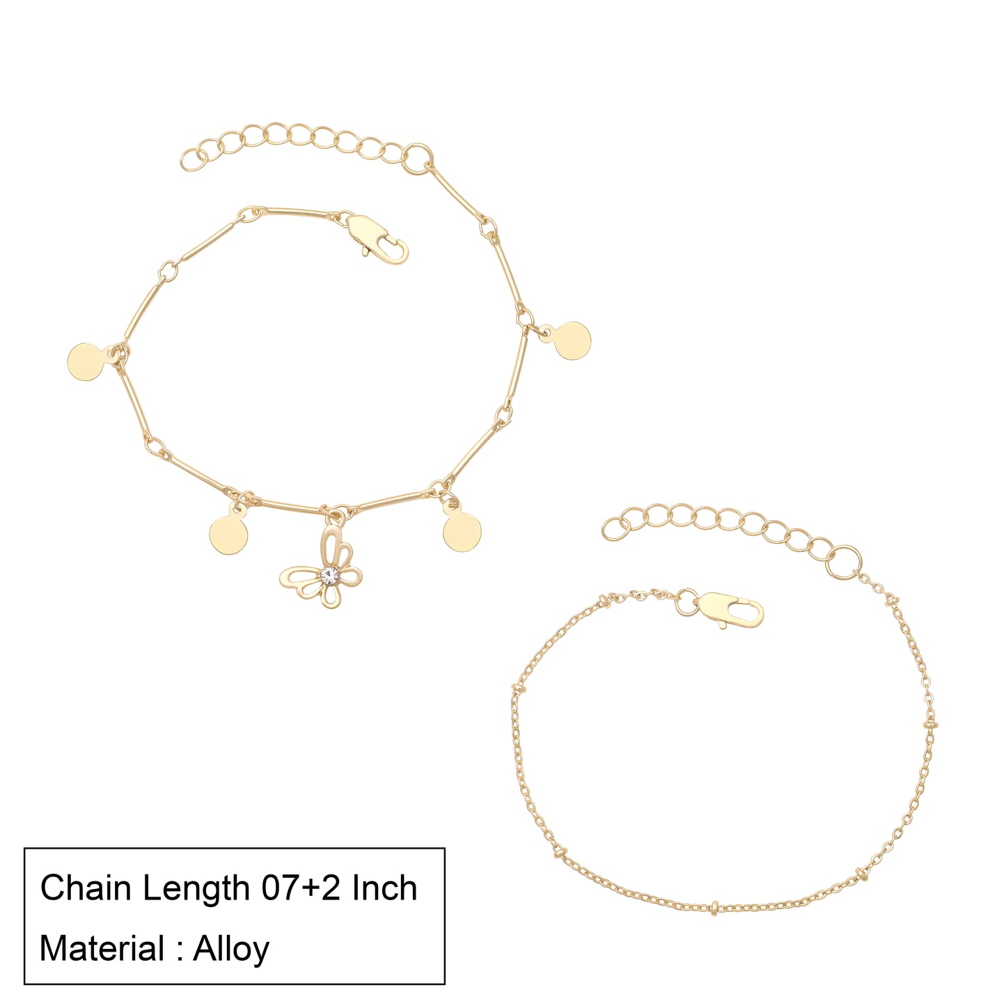 Butterfly Disc Charm Bracelet Set