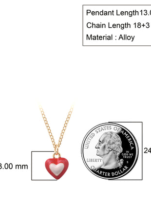 Red White Enamel Heart Charm Necklace By 2wist Designs