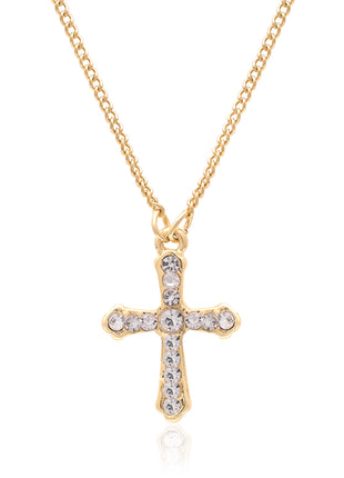 Crystal Cross Pendant Chain Necklace By 2wist Designs