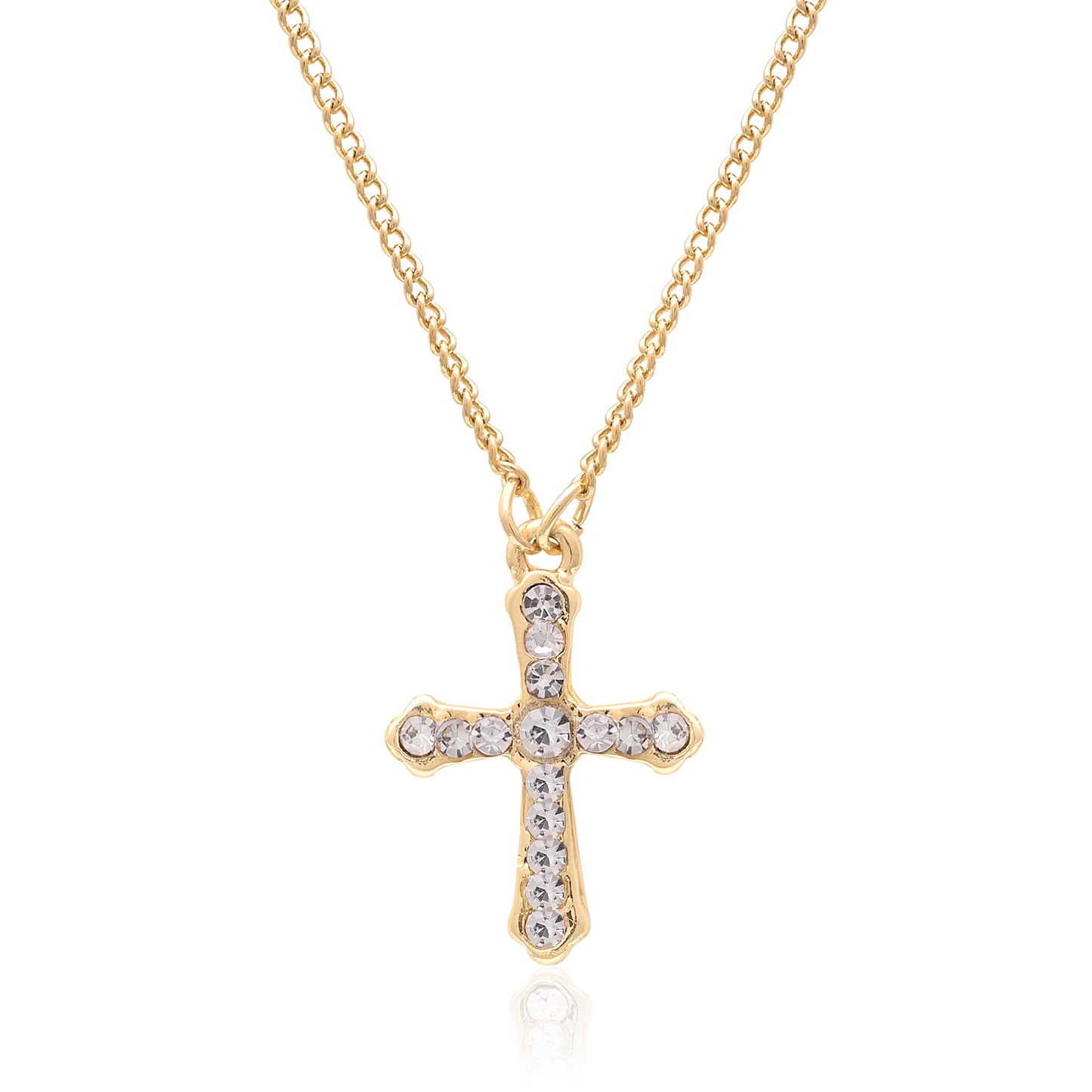 Crystal Cross Pendant Chain Necklace