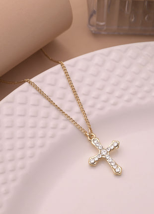 Crystal Cross Pendant Chain Necklace By 2wist Designs