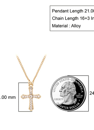Crystal Cross Pendant Chain Necklace By 2wist Designs