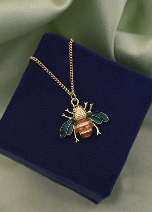 Bumble Bee Enamel Pendant Necklace By 2wist Designs