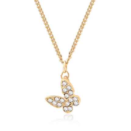 Crystal Butterfly Pendant Necklace