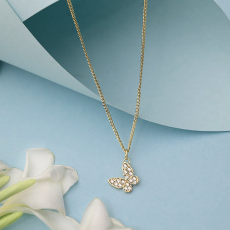 Crystal Butterfly Pendant Necklace By 2wist Designs