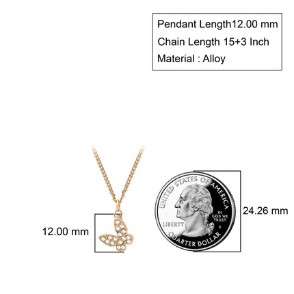 Crystal Butterfly Pendant Necklace