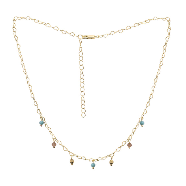 Colorful Turquoise Charm Chain Necklace