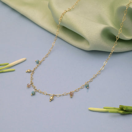 Colorful Turquoise Charm Chain Necklace