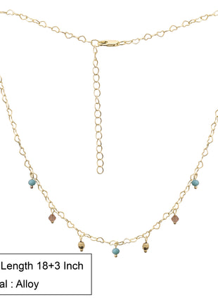 Heart Link Necklace Blue Pink Beads By 2wist Designs