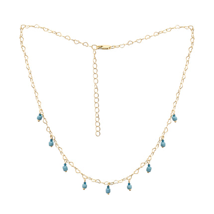 Blue Turquoise Bead Chain Necklace