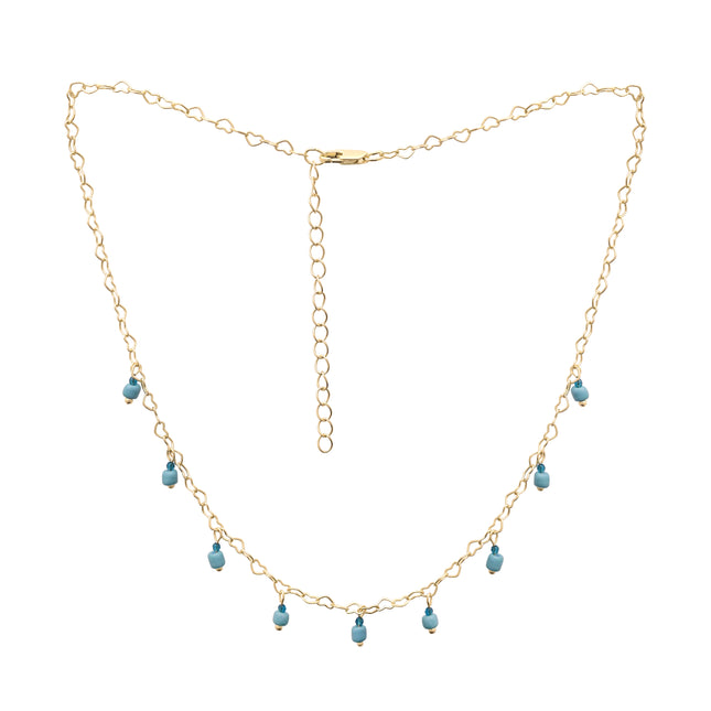 Blue Turquoise Bead Chain Necklace
