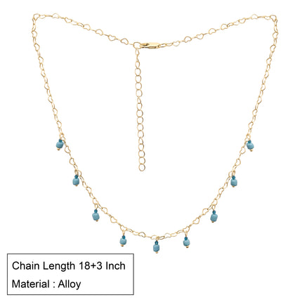 Blue Turquoise Bead Chain Necklace