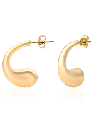 Matte Gold Teardrop Hoop Earrings By 2wist Designs