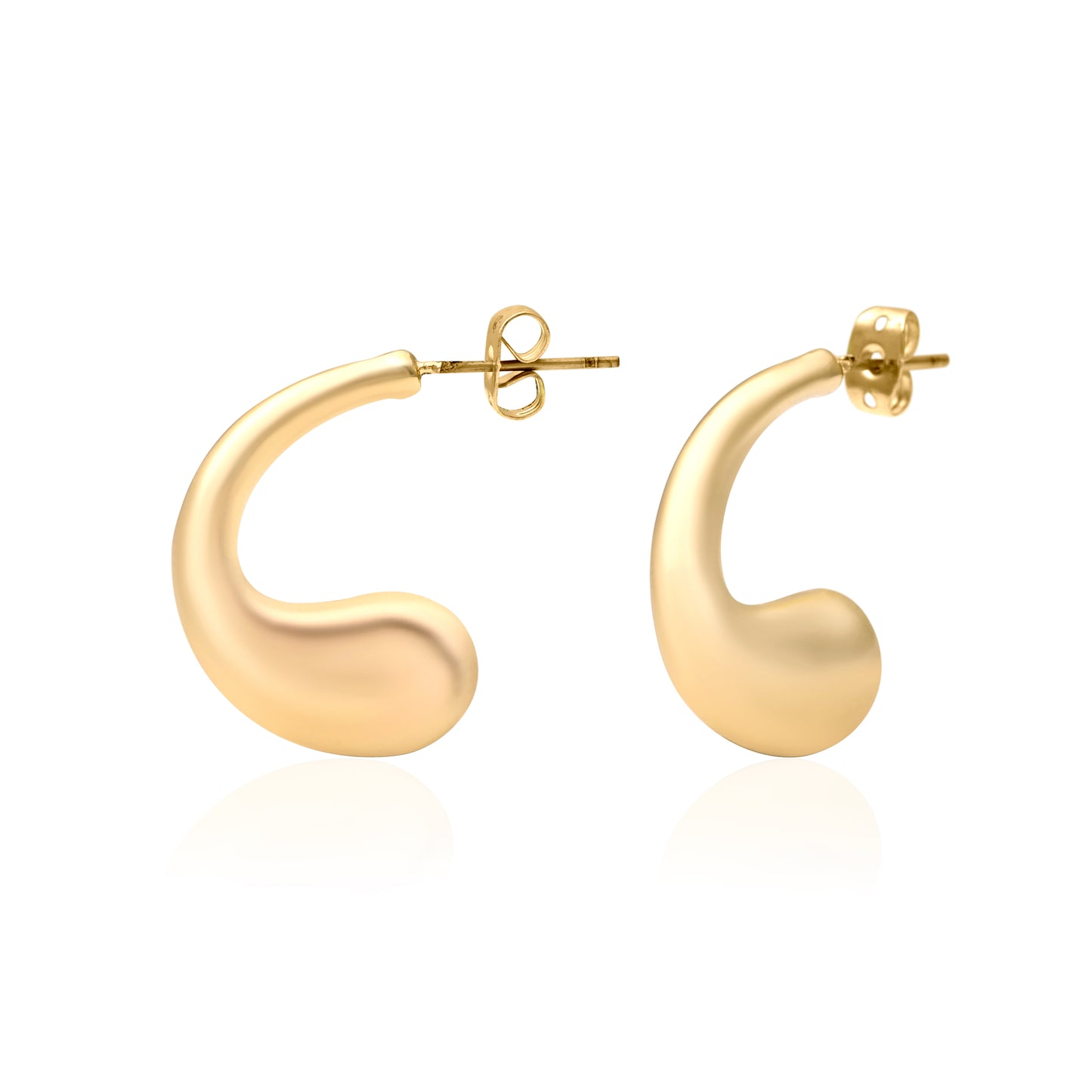 Matte Gold Teardrop Hoop Earrings