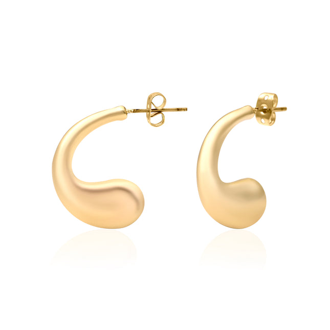 Abstract Gold Hoop Earrings – Modern Sculptural Design