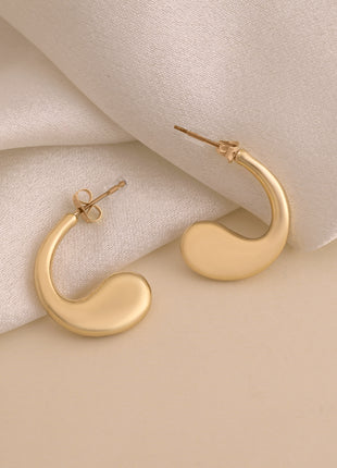 Matte Gold Teardrop Hoop Earrings By 2wist Designs