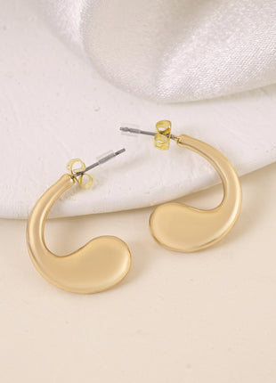 Matte Gold Teardrop Hoop Earrings By 2wist Designs