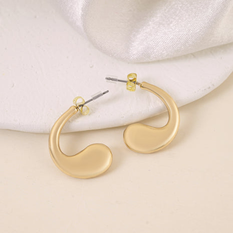 Matte Gold Teardrop Hoop Earrings By 2wist Designs
