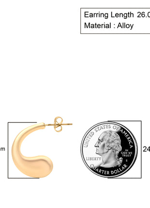 Matte Gold Teardrop Hoop Earrings By 2wist Designs