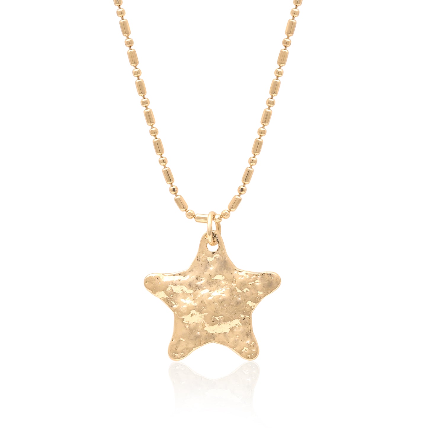 Hammered Star Pendant Necklace