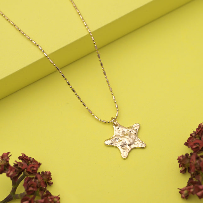 Hammered Star Pendant Necklace