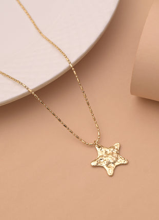 Hammered Star Pendant Necklace By 2wist Designs