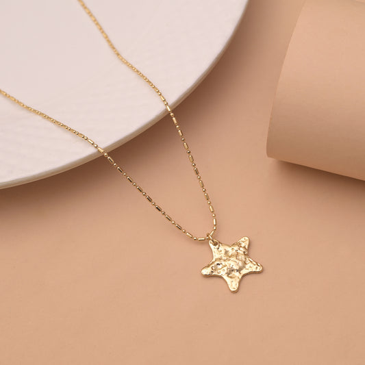 Hammered Star Pendant Necklace