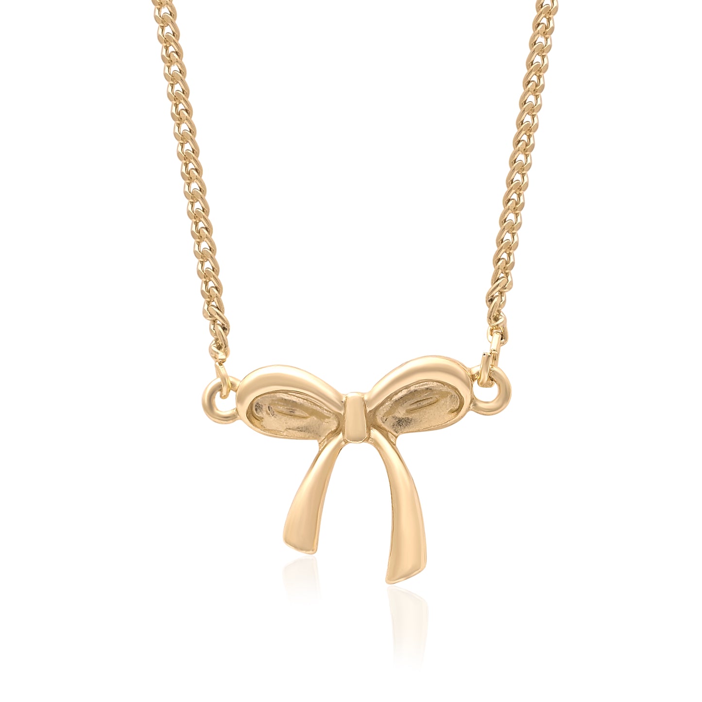 Bow Ribbon Charm Pendant Necklace