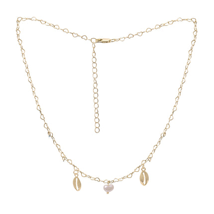Seashell Pearl Chain Necklace