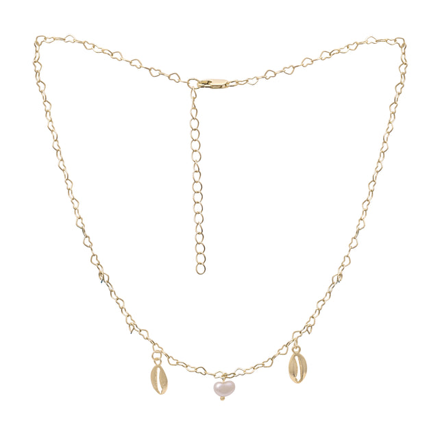 Seashell Pearl Chain Necklace