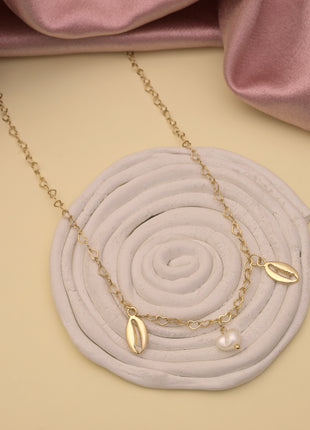 Shell Heart Link Necklace Pearl Accent By 2wist Designs