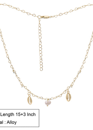 Shell Heart Link Necklace Pearl Accent By 2wist Designs