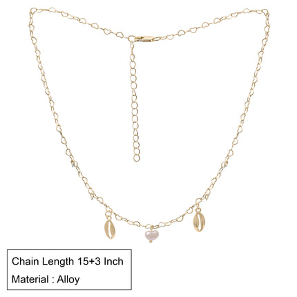 Seashell Pearl Chain Necklace