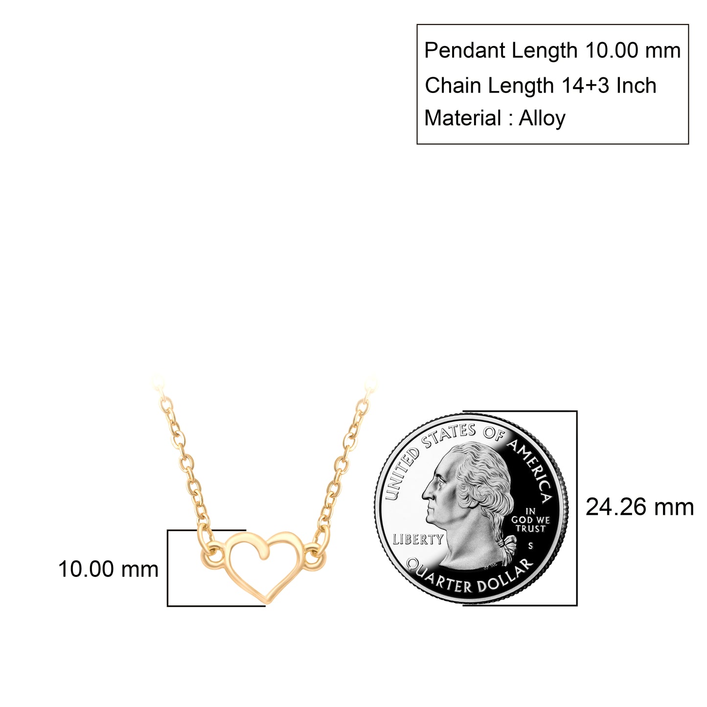 Minimalist Open Heart Necklace