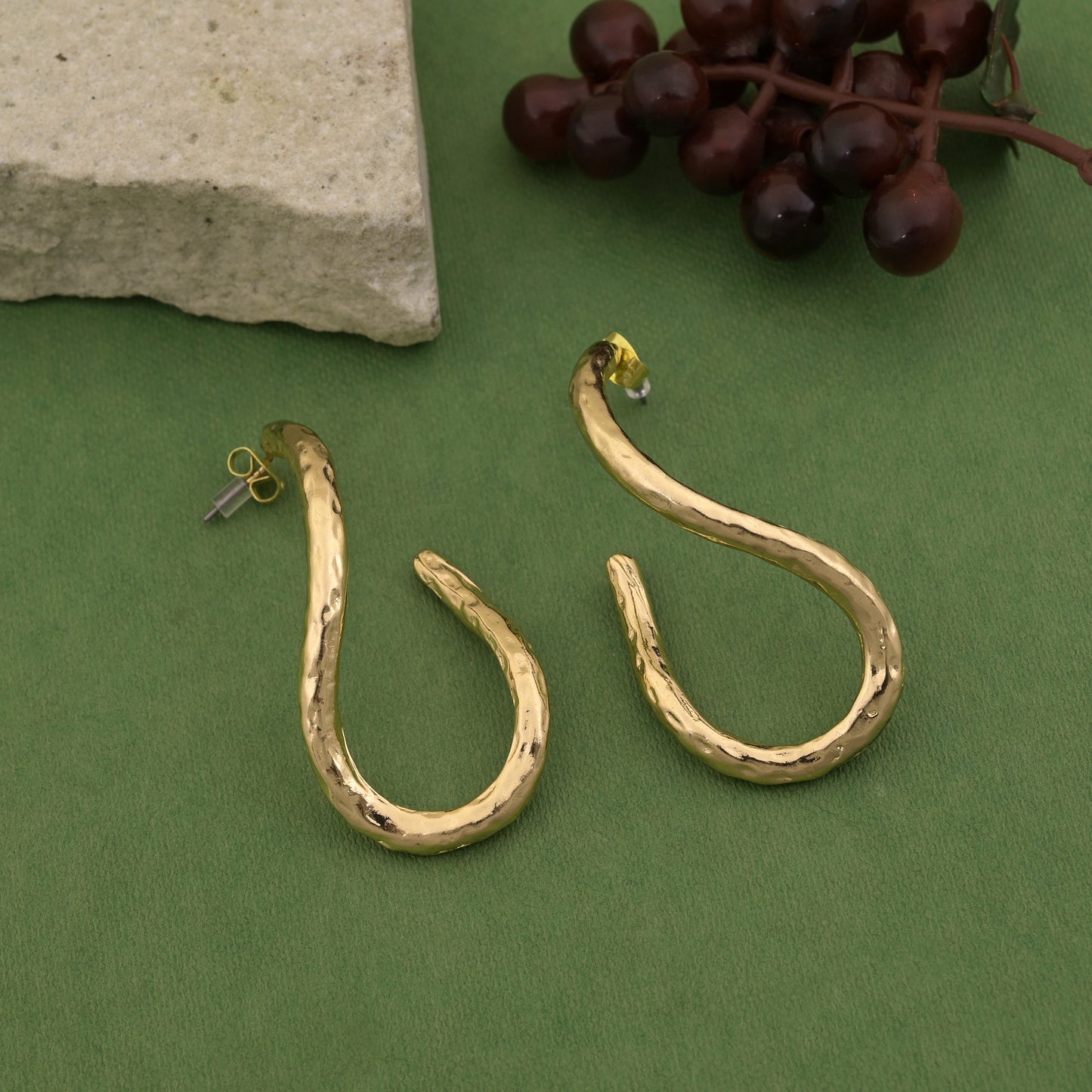 Abstract Serpent Loop Earrings