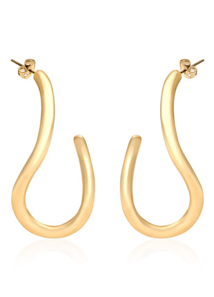 Wavy Fluid Curve Hoop Earrings By 2wist Designs