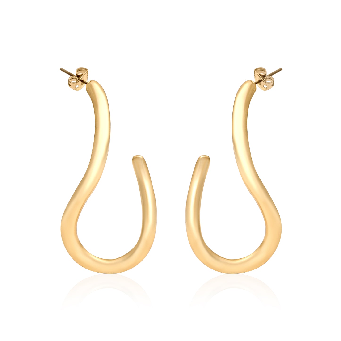 Wavy Fluid Curve Hoop Earrings