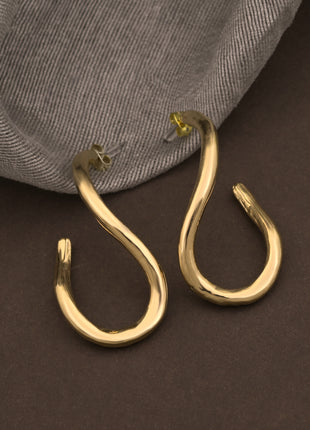 Wavy Fluid Curve Hoop Earrings By 2wist Designs