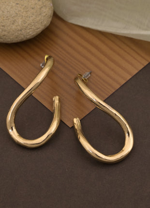 Wavy Fluid Curve Hoop Earrings By 2wist Designs