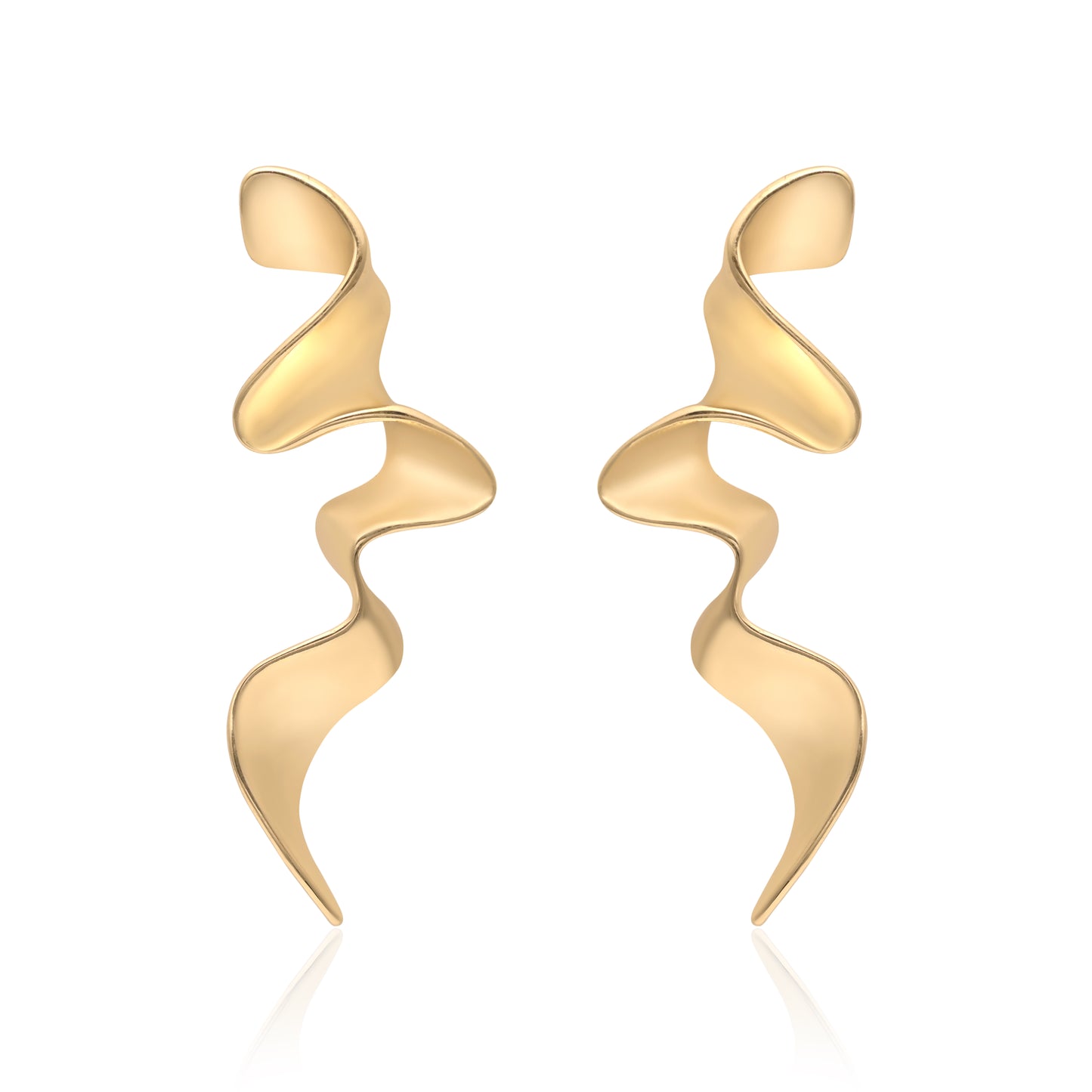 Abstract Wavy Ribbon Earrings
