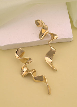 Abstract Wavy Ribbon Earrings By 2wist Designs