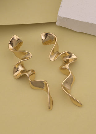 Abstract Wavy Ribbon Earrings By 2wist Designs