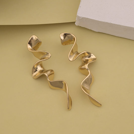 Abstract Wavy Ribbon Earrings