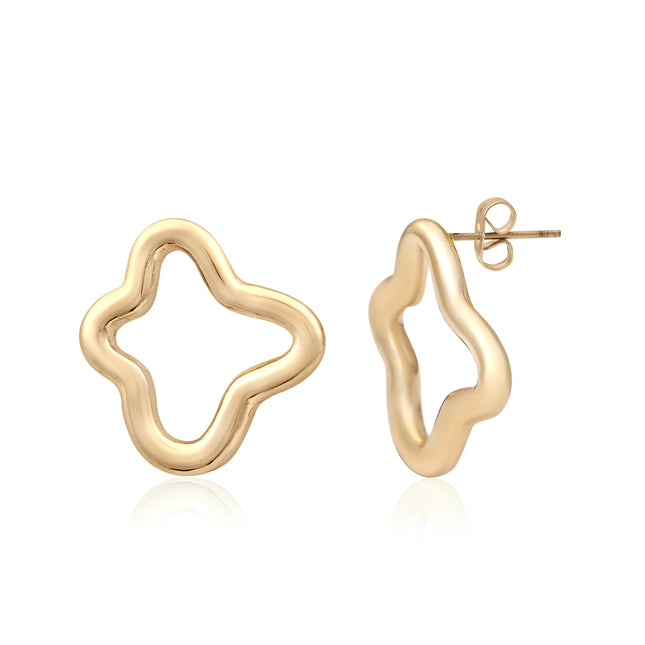 Clover Outline Stud Earrings