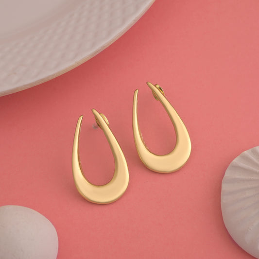 Snake Texture U Shape Hoop Earrings