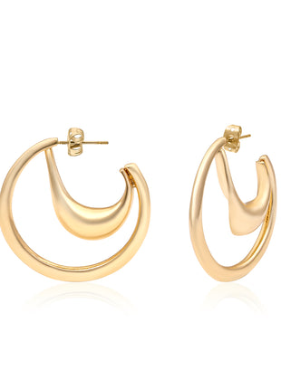 Double Layer Crescent Hoop Earrings By 2wist Designs